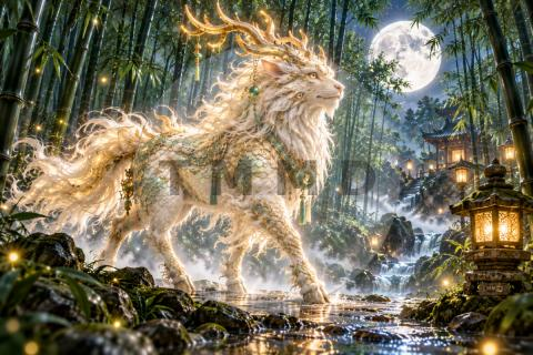 Qilin en el bosque de jade / Qilin in the Jade Forest