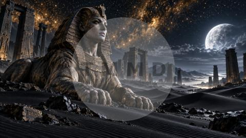Esfinge del desierto de obsidiana / Sphinx of the Obsidian Desert