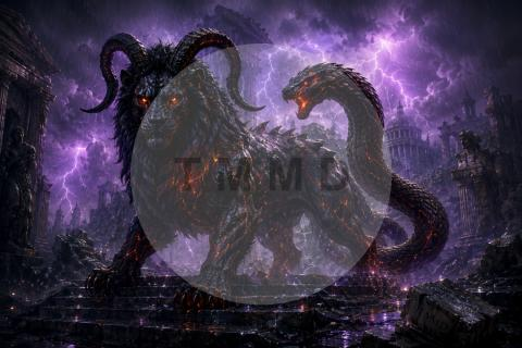 Quimera de Obsidiana bajo la Tormenta