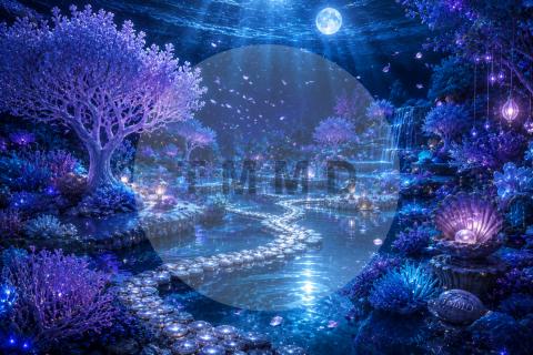 Jardín Coral bajo la Luna