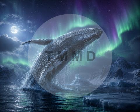 Ballena Celeste Bajo Auroras
