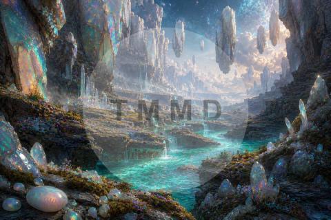 Opal Canyon with Suspended Stones