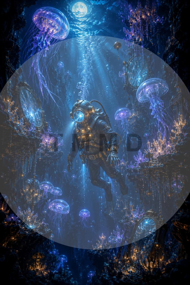 Dream Diver in the Sapphire Abyss