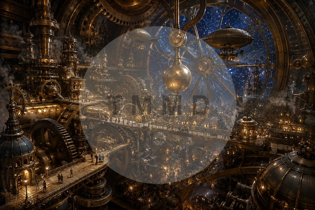 City Inside a Giant Clock