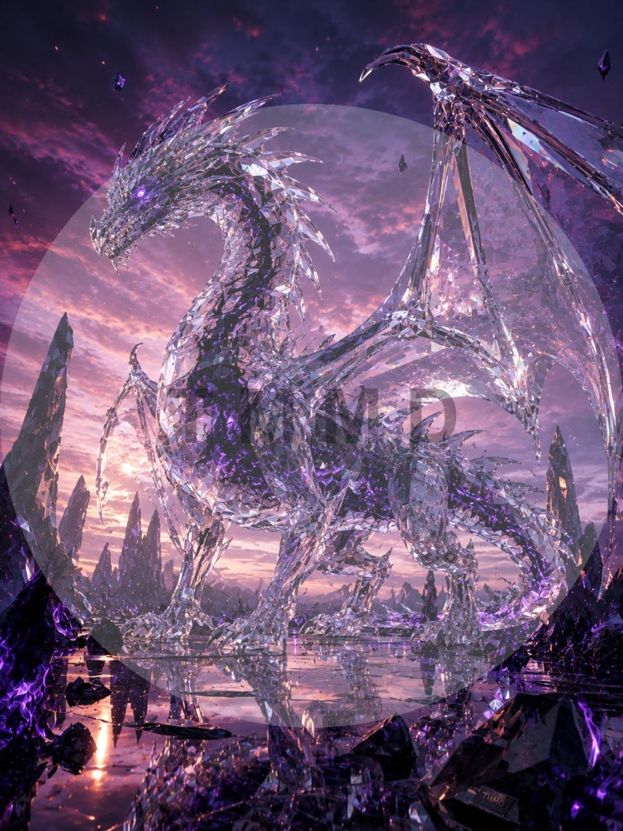 Dragón de Cristal y Llama Negra