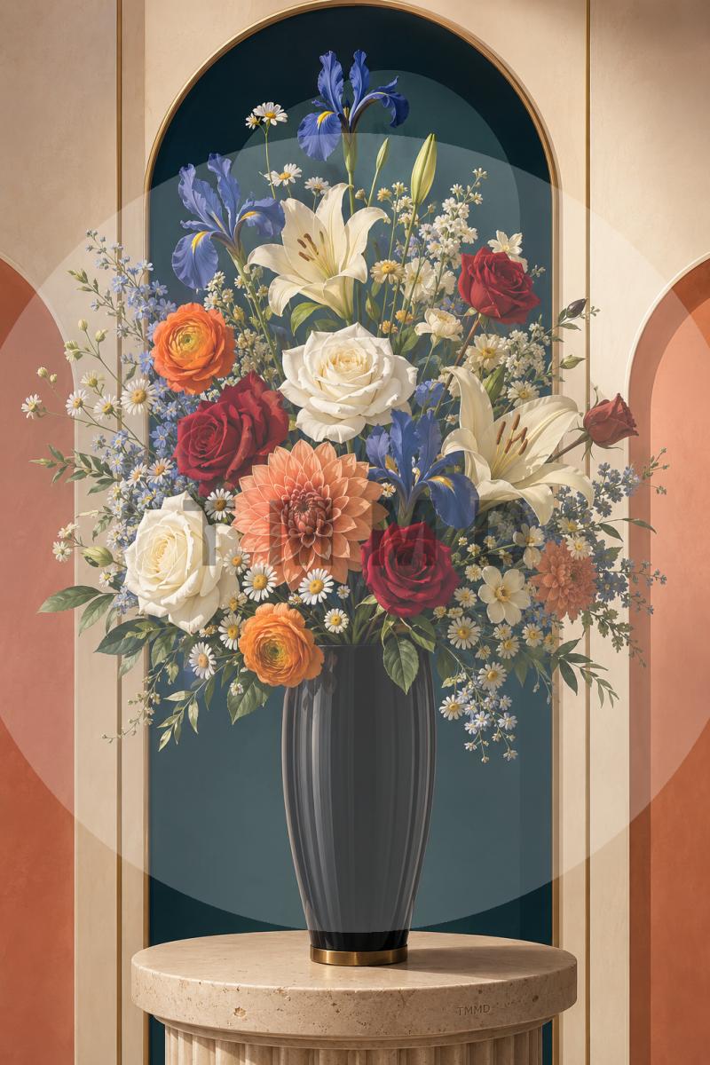 Art Deco Vase with Luminous Garden