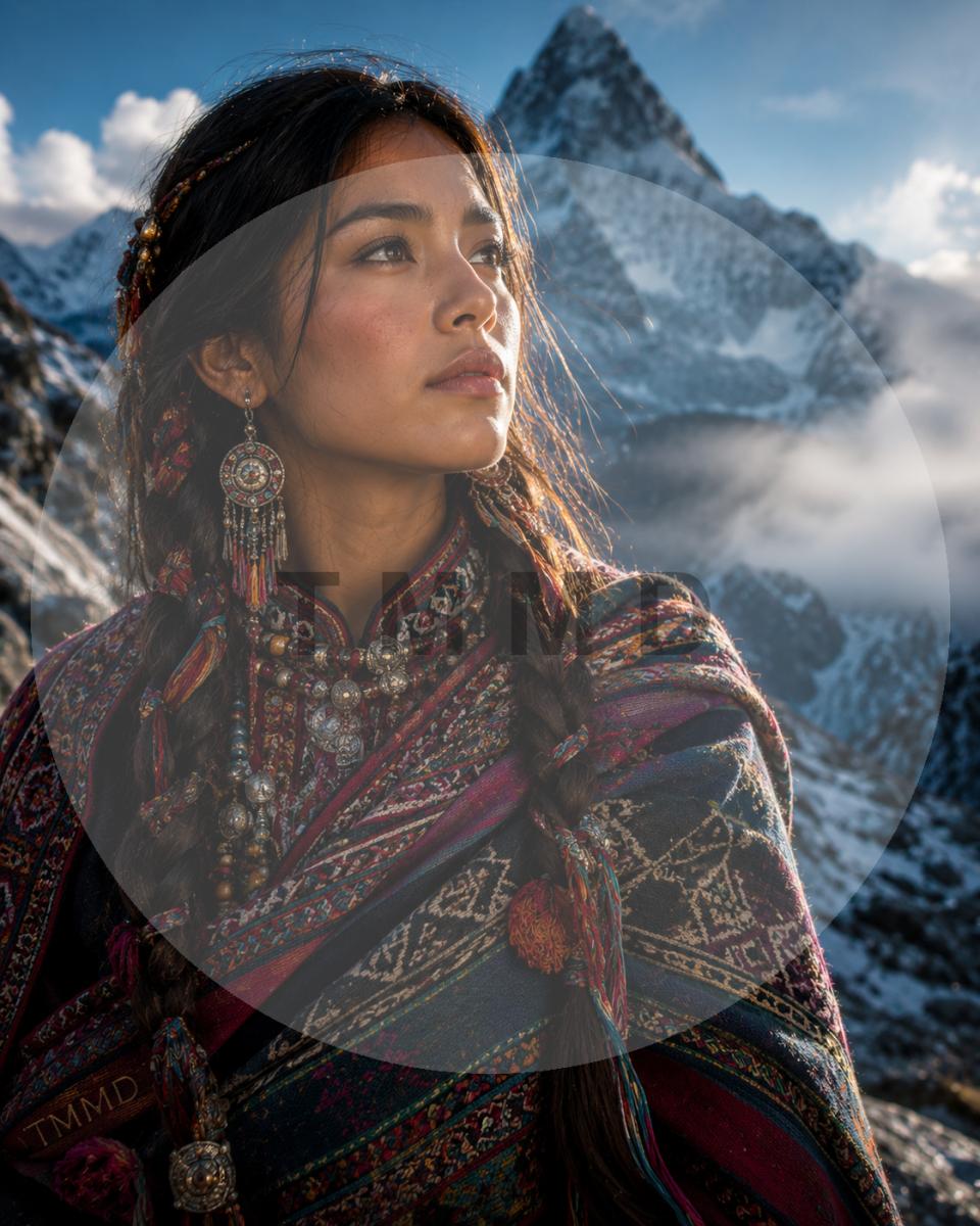Andean Deity Beneath Blue Snow