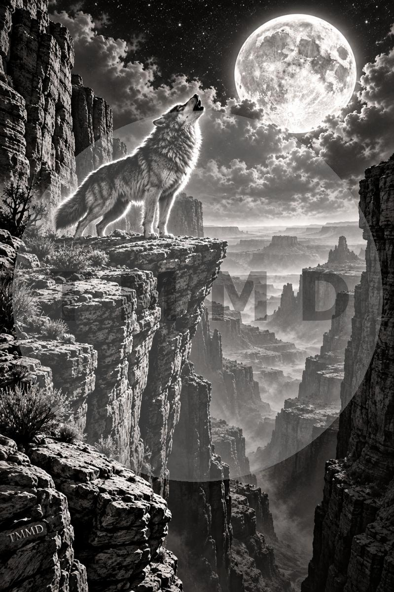 Aullido sobre el cañón nocturno