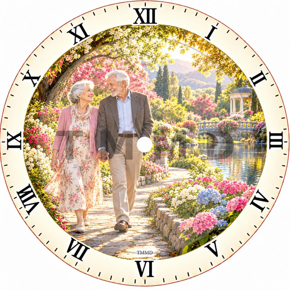 Reloj Soñador Par De Ancianos Cogidos De La Mano E