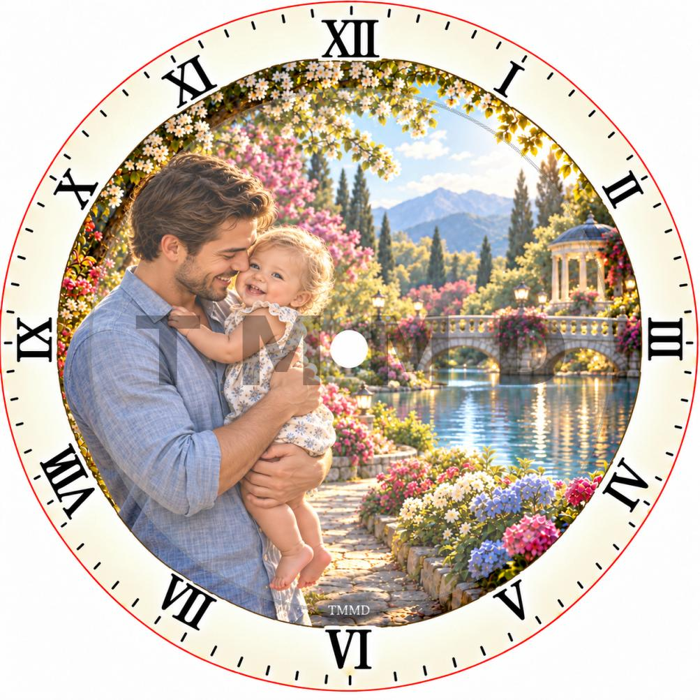 Reloj Encantador Hermoso Bebé Rubio Abrazado Por S